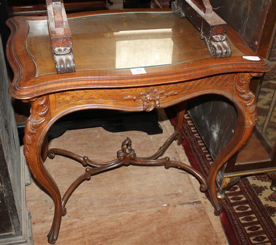 French leather top shaped occasional table